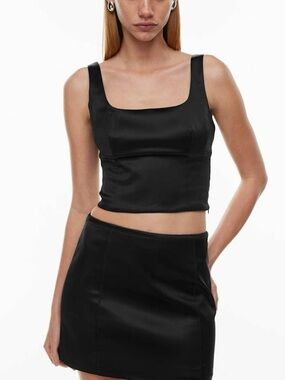 Aritzia Wilfred Shine Satin Bustier Tank Top